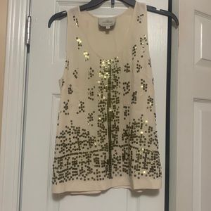 Madison Marcus Gold Sequin Tank ASO Serena van der Woodsen